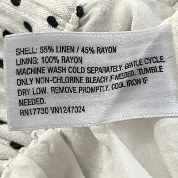 Kate Spade Polka Dot Shorts Womens Size S White Black Linen Blend Comfort Casual - Picture 13 of 16